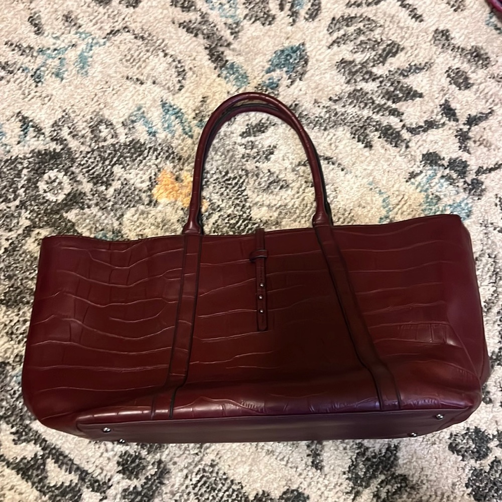 David jones crocodile purple tote